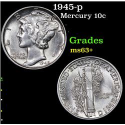 1945-p Mercury Dime 10c Grades Select+ Unc