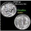 Image 1 : 1945-p Mercury Dime 10c Grades Select+ Unc