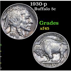 1930-p Buffalo Nickel 5c Grades xf+