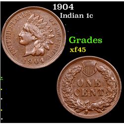1904 Indian Cent 1c Grades xf+