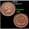 Image 1 : 1904 Indian Cent 1c Grades xf+