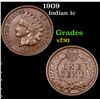 Image 1 : 1909 Indian Cent 1c Grades vf++