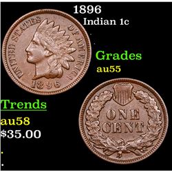 1896 Indian Cent 1c Grades Choice AU