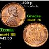 Image 1 : 1929-p Lincoln Cent 1c Grades Select+ Unc RB
