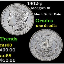 1902-p Morgan Dollar $1 Grades Unc Details