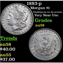 1883-p Morgan Dollar $1 Grades Choice AU/BU Slider