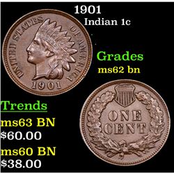 1901 Indian Cent 1c Grades Select Unc BN