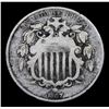 Image 2 : 1867 No Rays Shield Nickel 5c Grades vf+