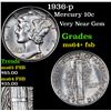 Image 1 : 1936-p Mercury Dime 10c Grades Choice Unc+ FSB