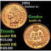 Image 1 : 1901 Indian Cent 1c Grades Select Unc RB