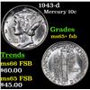 Image 1 : 1943-d Mercury Dime 10c Grades GEM+ FSB