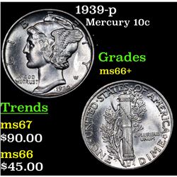 1939-p Mercury Dime 10c Grades GEM++ Unc
