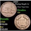 Image 1 : 1857 Flying Eagle Cent 1c Grades f+