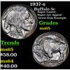 Image 1 : 1937-s Buffalo Nickel 5c Grades GEM Unc