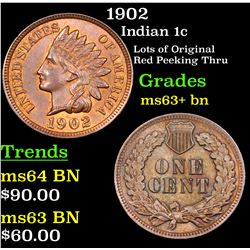 1902 Indian Cent 1c Grades Select+ Unc BN