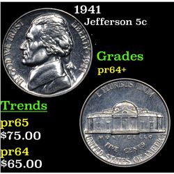 1941 Jefferson Nickel 5c Grades Choice+ Proof