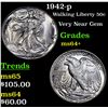Image 1 : 1942-p Walking Liberty Half Dollar 50c Grades Choice+ Unc