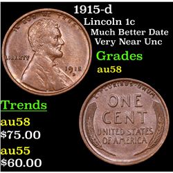 1915-d Lincoln Cent 1c Grades Choice AU/BU Slider