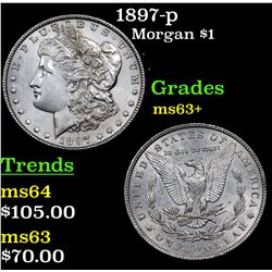 1897-p Morgan Dollar $1 Grades Select+ Unc