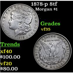 1878-p 8tf Morgan Dollar $1 Grades vf++
