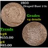 Image 1 : 1803 Draped Bust Half Cent 1/2c Grades vg details