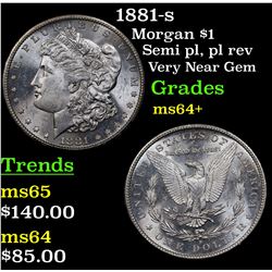 1881-s Morgan Dollar $1 Grades Choice+ Unc