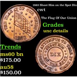 1863 Shoot Him on the Spot Dix Civil War Token 1c Grades Unc Details