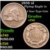 Image 1 : 1858 sl Flying Eagle Cent 1c Grades vf++