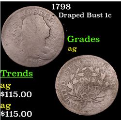 1798 Draped Bust Large Cent 1c Grades ag