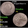 Image 1 : 1798 Draped Bust Large Cent 1c Grades ag