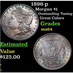 1896-p Morgan Dollar $1 Grades Choice Unc