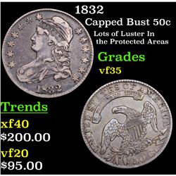 1832 Capped Bust Half Dollar 50c Grades vf++