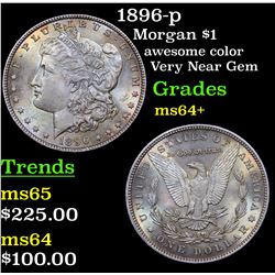 1896-p Morgan Dollar $1 Grades Choice+ Unc