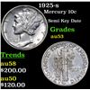 Image 1 : 1925-s Mercury Dime 10c Grades Select AU