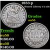 Image 1 : 1853-p Seated Liberty Half Dime 1/2 10c Grades Choice AU