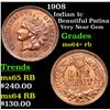 Image 1 : 1908 Indian Cent 1c Grades Choice+ Unc RB