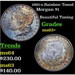 1901-o Rainbow Toned Morgan Dollar $1 Grades Select+ Unc