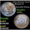 Image 1 : 1901-o Rainbow Toned Morgan Dollar $1 Grades Select+ Unc