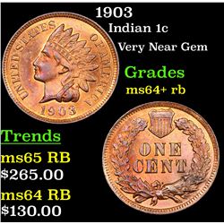 1903 Indian Cent 1c Grades Choice+ Unc RB