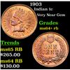 Image 1 : 1903 Indian Cent 1c Grades Choice+ Unc RB