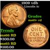 Image 1 : 1909 vdb Lincoln Cent 1c Grades Gem+ Unc RD