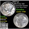 Image 1 : 1917-p Mercury Dime 10c Grades Choice Unc+ FSB