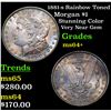 Image 1 : 1881-s Rainbow Toned Morgan Dollar $1 Grades Choice+ Unc