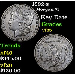 1892-s Morgan Dollar $1 Grades vf++