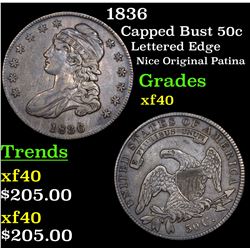 1836 Capped Bust Half Dollar 50c Grades xf