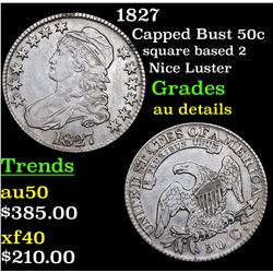 1827 Capped Bust Half Dollar 50c Grades AU Details