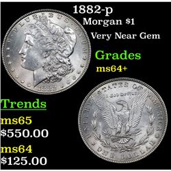 1882-p Morgan Dollar $1 Grades Choice+ Unc