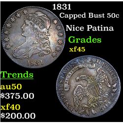 1831 Capped Bust Half Dollar 50c Grades xf+