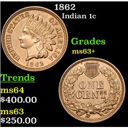 1862 Indian Cent 1c Grades Select+ Unc