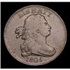 Image 2 : 1805 Draped Bust Half Cent 1/2c Grades vf++